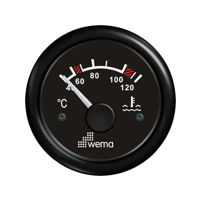 Wskaźnik temperatury wody 52 mm czarny Wema