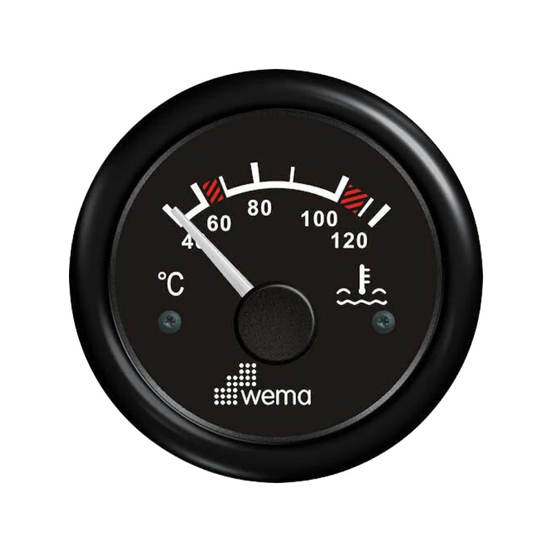 Wskaźnik temperatury wody 52 mm czarny Wema