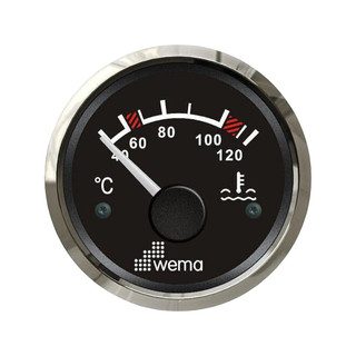 Wskaźnik temperatury wody 52 mm srebrno-czarny Wema