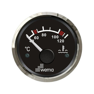 Wskaźnik temperatury wody 52 mm srebrno-czarny Wema