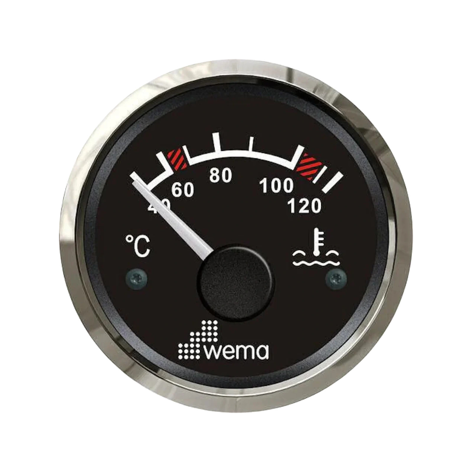 Wskaźnik temperatury wody 52 mm srebrno-czarny Wema