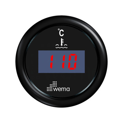 Digital Water Temperature Gauge 52 mm black Wema