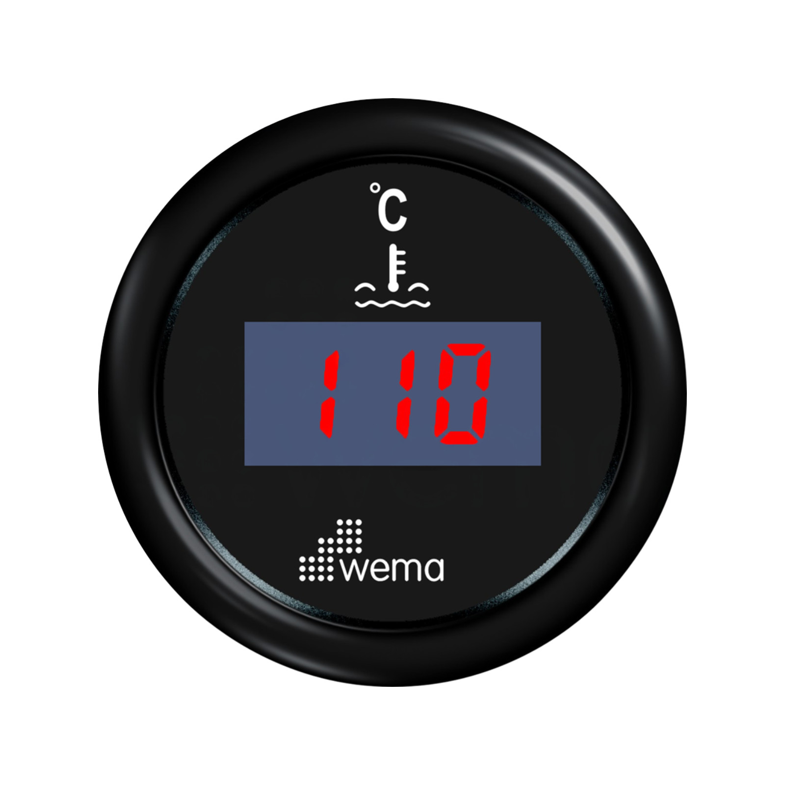 Digital Water Temperature Gauge 52 mm black Wema
