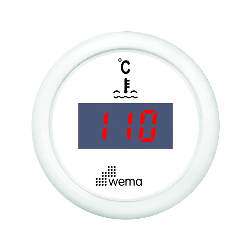Cyfrowy wskaźnik temperatury wody 52 mm biały Wema