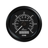 Analogowy prędkościomierz GPS 85 mm 30 węzłów czarny Wema