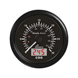 Czarny analogowy prędkościomierz GPS 85 mm 30 węzłów, wersja kanałowa