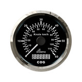 Analogowy prędkościomierz GPS 85 mm 60 węzłów srebrno-czarny Wema