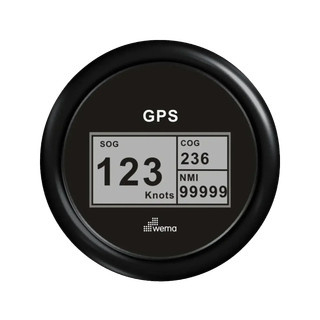 Cyfrowy prędkościomierz GPS 85 mm czarny Wema