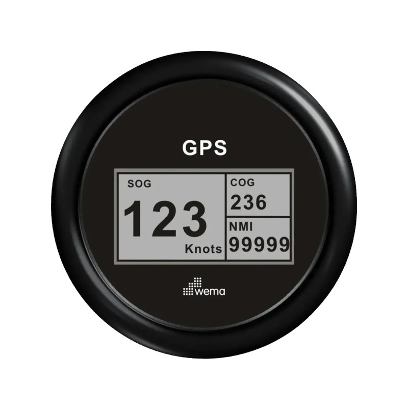 Cyfrowy prędkościomierz GPS 85 mm czarny Wema