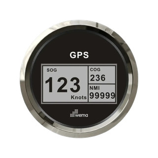 Cyfrowy prędkościomierz GPS 85 mm srebrno-czarny Wema