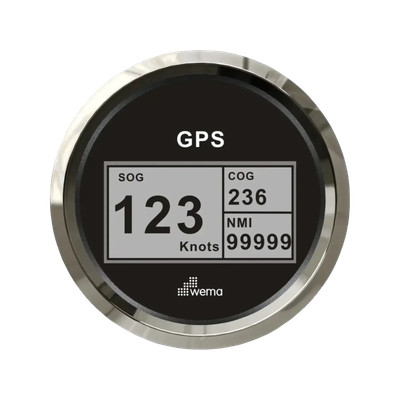 Cyfrowy prędkościomierz GPS 85 mm srebrno-czarny Wema