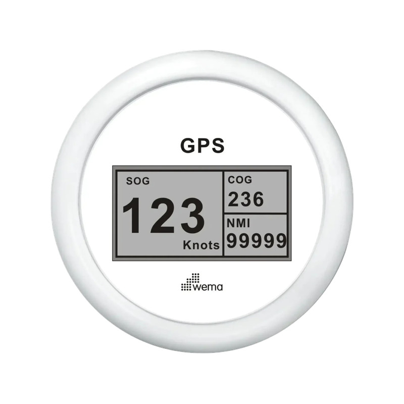 Cyfrowy prędkościomierz GPS 85 mm biały Wema