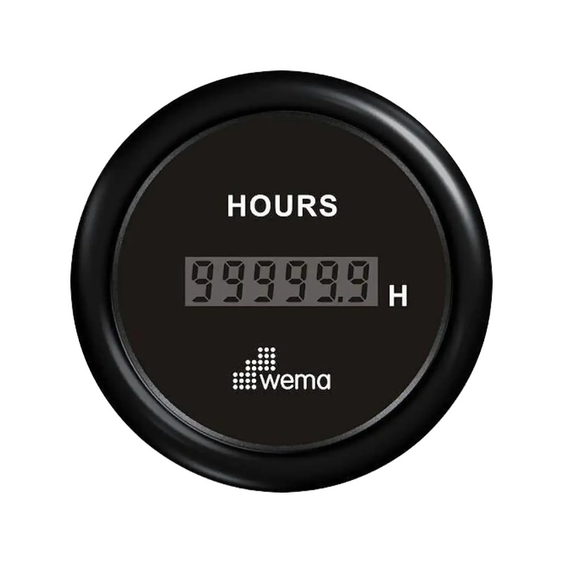 Wskaźnik czasu pracy 52 mm czarny Wema