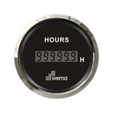 Wskaźnik czasu pracy 52 mm srebrno-czarny Wema