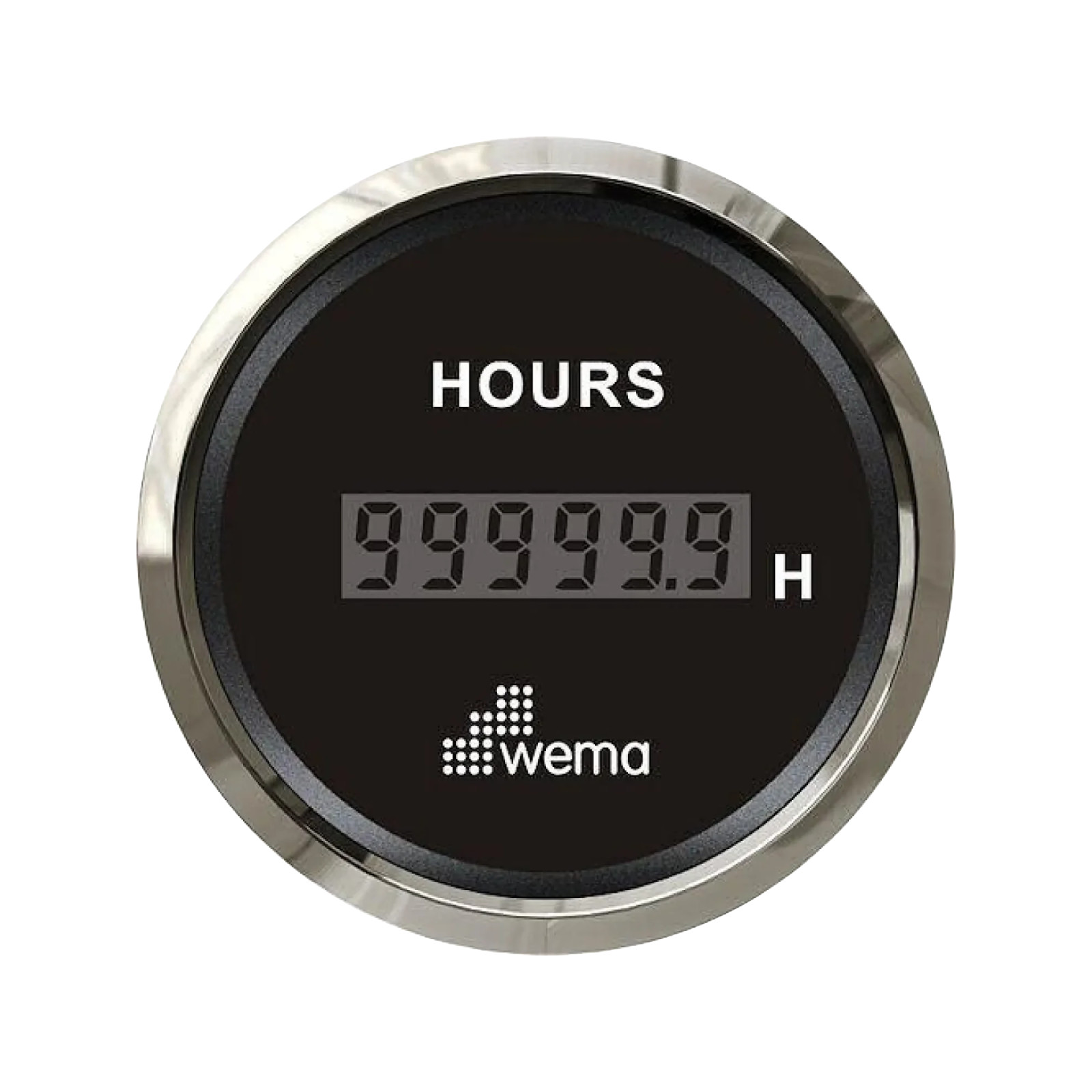Wskaźnik czasu pracy 52 mm srebrno-czarny Wema