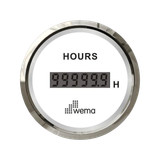 Wskaźnik czasu pracy 52 mm srebrno-biały Wema