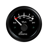 Wskaźnik ciśnienia oleju 10 bar, 52 mm czarny Wema