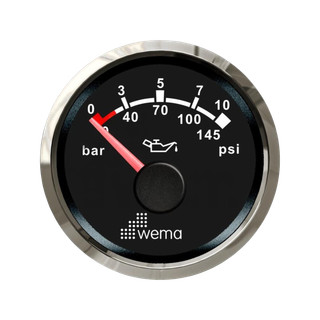 Wskaźnik ciśnienia oleju 10 bar NMEA2000, 52 mm czarny Wema