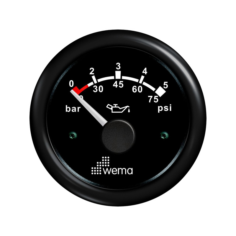 Wskaźnik ciśnienia oleju 5 bar, 52 mm czarny Wema