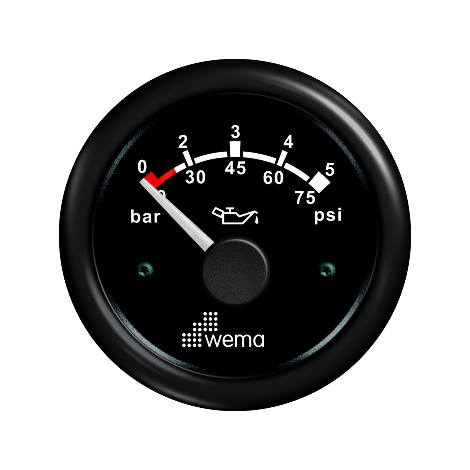 Wskaźnik ciśnienia oleju 5 bar, 52 mm czarny Wema