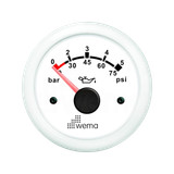 Wskaźnik ciśnienia oleju 5 bar, 52 mm biały Wema