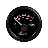 Wskaźnik temperatury oleju 52 mm czarny Wema