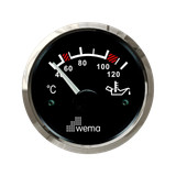 Wskaźnik temperatury oleju 52 mm srebrno-czarny Wema
