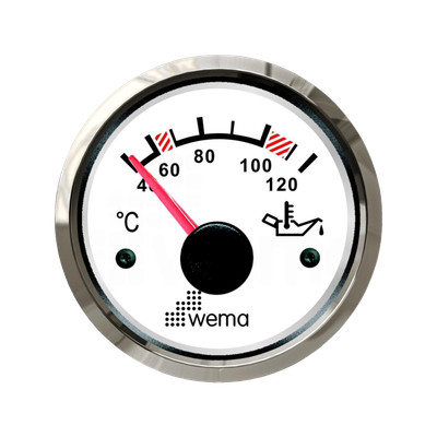 Wskaźnik temperatury oleju 52 mm srebrno-biały Wema