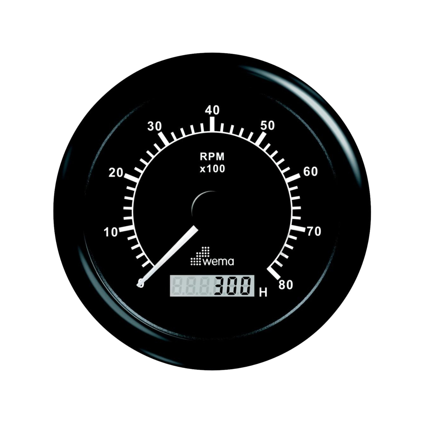 Obrotomierz z licznikiem godzin 8000 obr./min czarny Wema