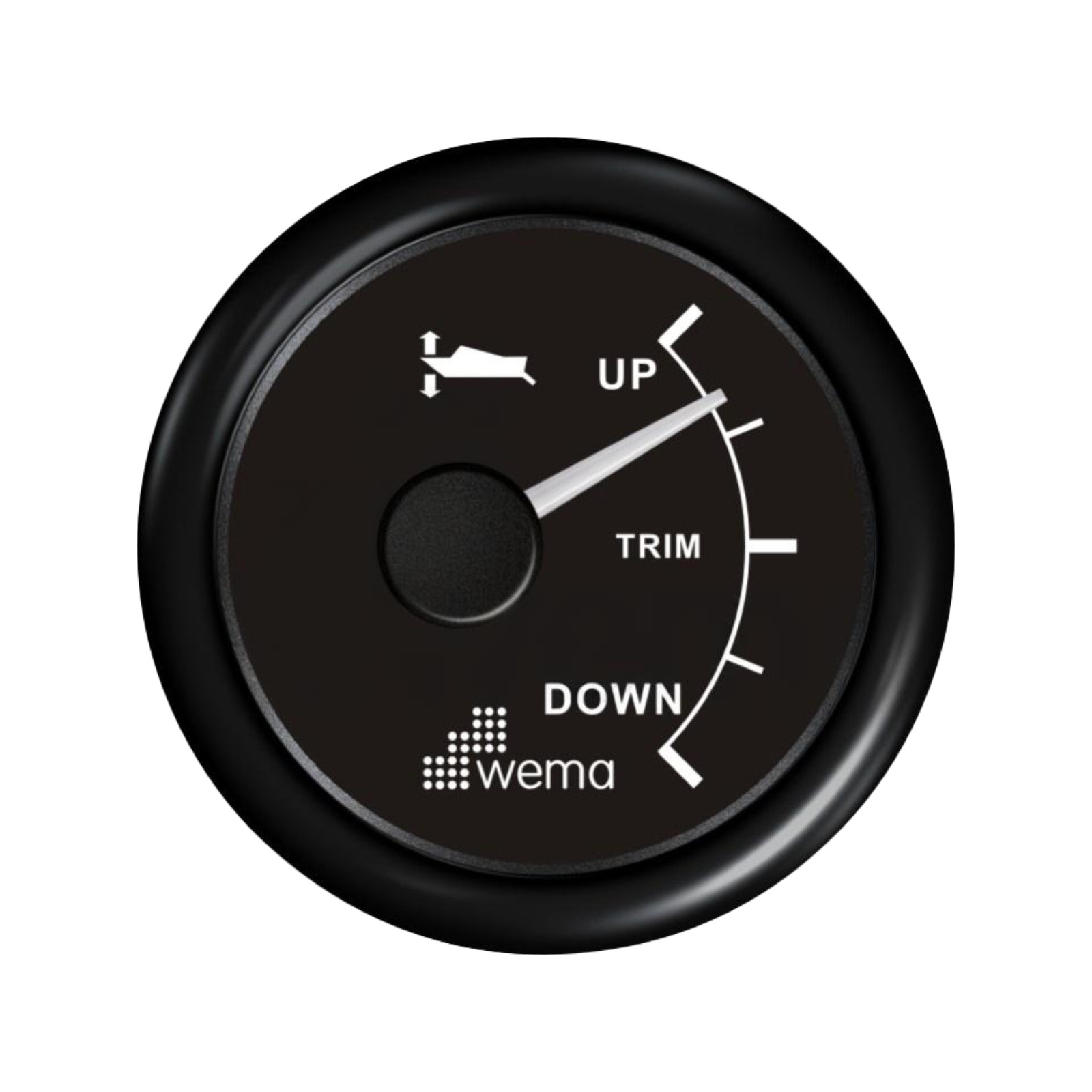 Wskaźnik pozycji klapy trymującej 52 mm czarny Wema