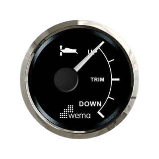 Wskaźnik pozycji klapy trymującej 52 mm srebrno-czarny Wema