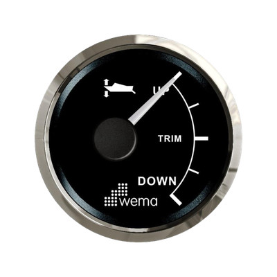 Wskaźnik pozycji klapy trymującej 52 mm srebrno-czarny Wema