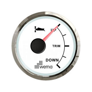 Wskaźnik pozycji klapy trymującej 52 mm srebrno-biały Wema