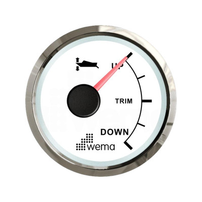Wskaźnik pozycji klapy trymującej 52 mm srebrno-biały Wema