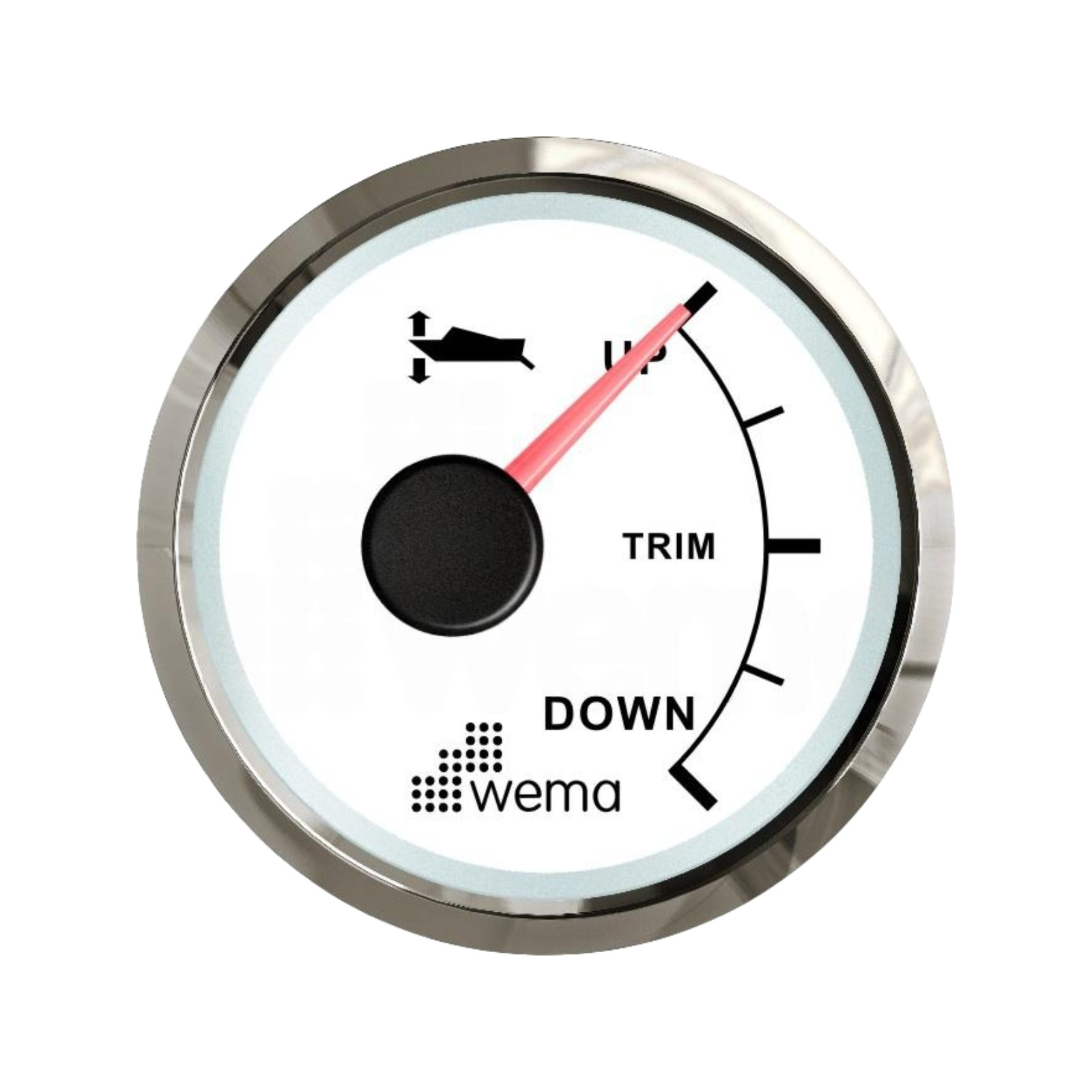 Wskaźnik pozycji klapy trymującej 52 mm srebrno-biały Wema
