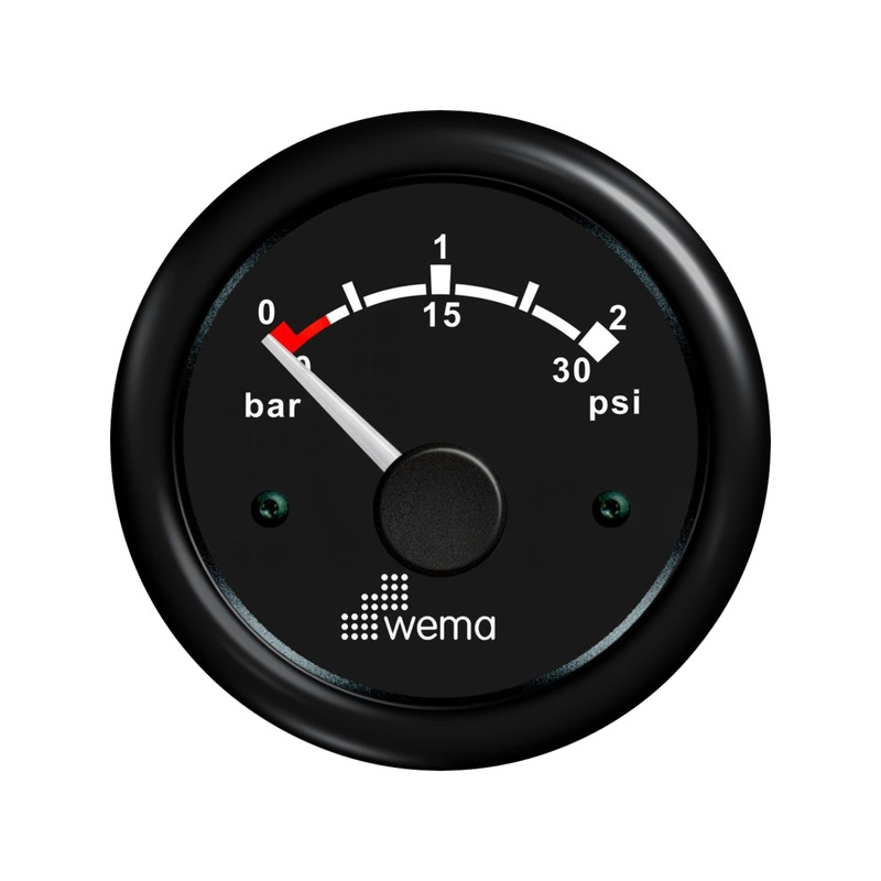 Wskaźnik ciśnienia turbo 2 bar, 52 mm czarny Wema