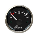 Wskaźnik ciśnienia turbo 2 bar, 52 mm srebrno-czarny Wema