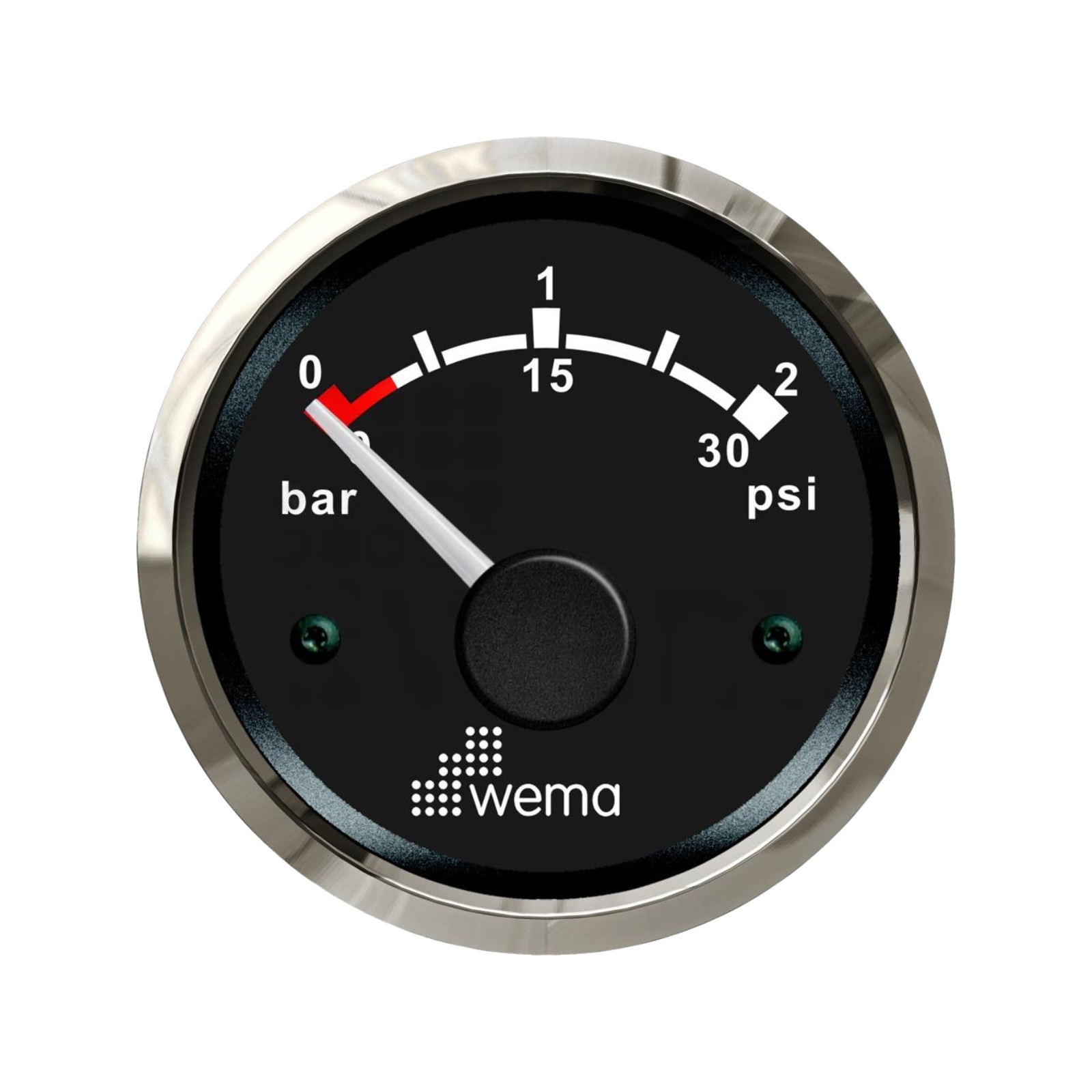 Wskaźnik ciśnienia turbo 2 bar, 52 mm srebrno-czarny Wema