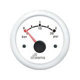 Wskaźnik ciśnienia turbo 2 bar, 52 mm biały Wema