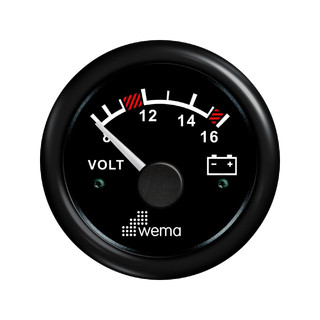Wskaźnik napięcia 12 V 52 mm czarny Wema