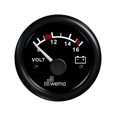 Wskaźnik napięcia 12 V 52 mm czarny Wema