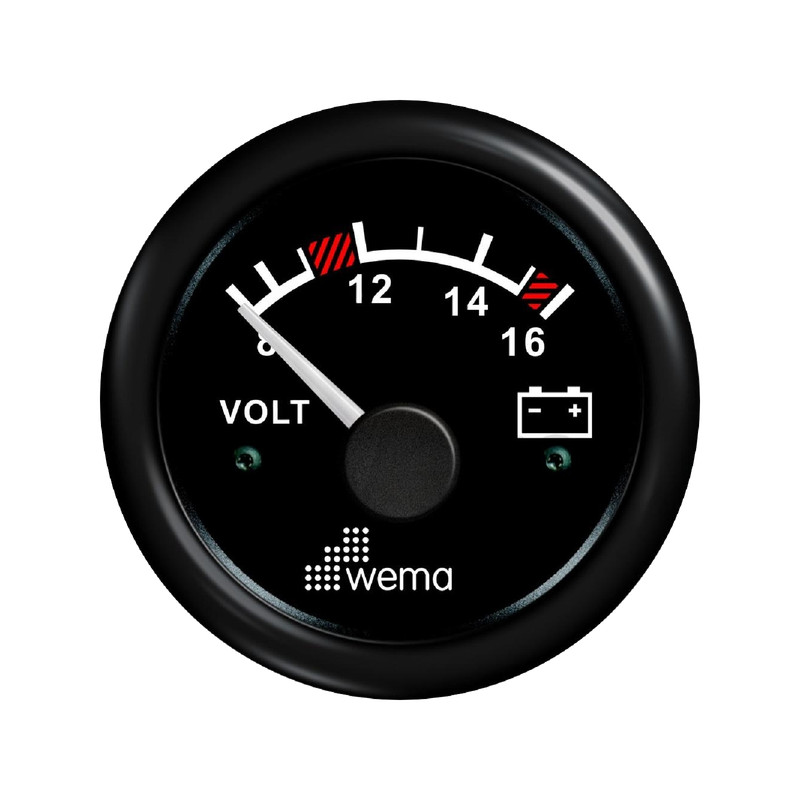 Wskaźnik napięcia 12 V 52 mm czarny Wema