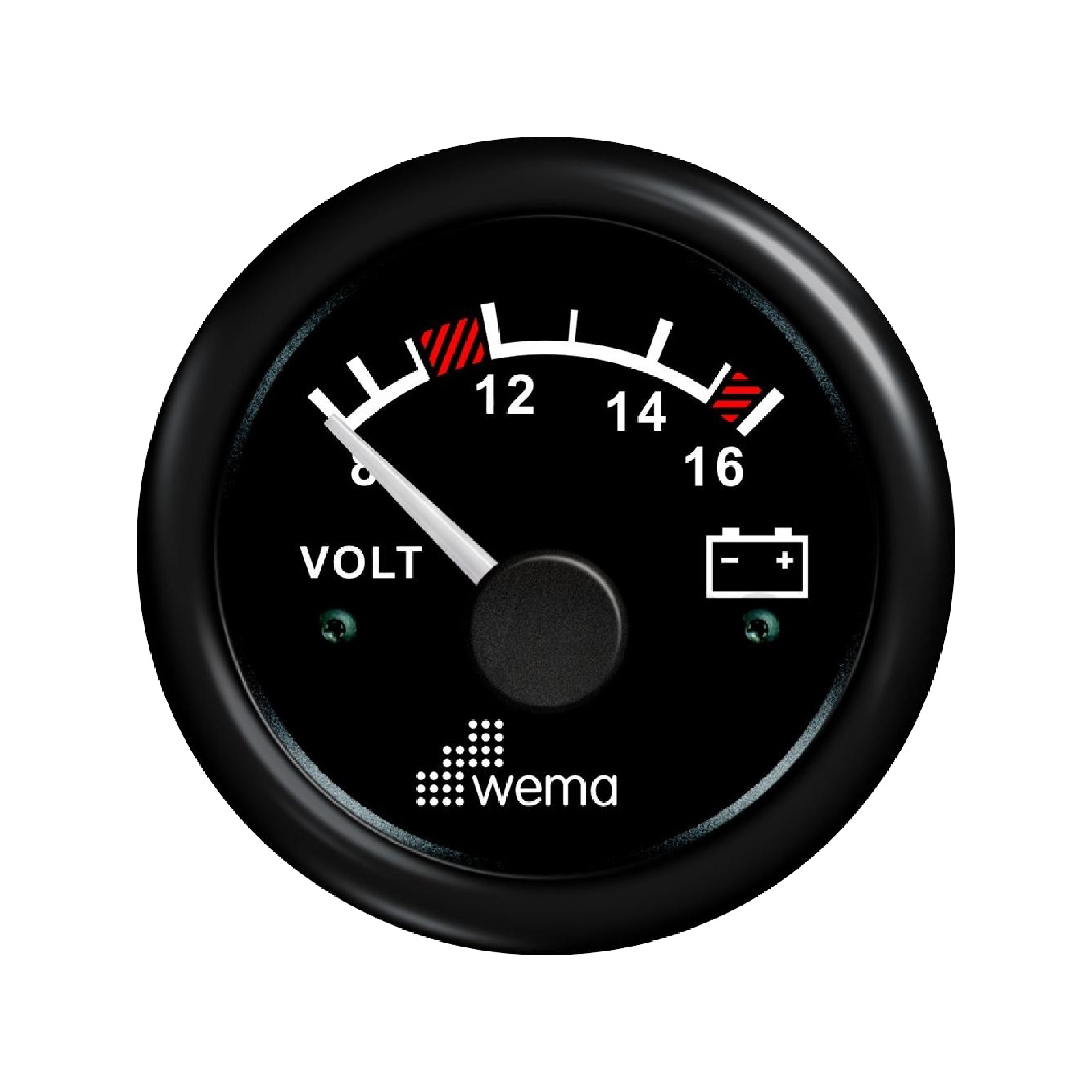 Wskaźnik napięcia 12 V 52 mm czarny Wema