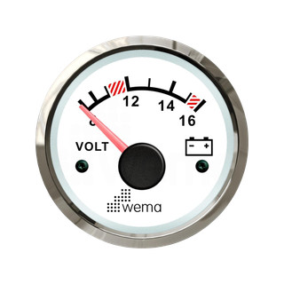 Wskaźnik napięcia 12 V 52 mm srebrno-biały Wema