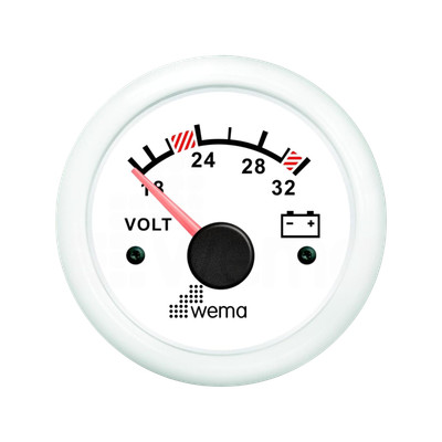 Wskaźnik napięcia 24 V 52 mm biały Wema