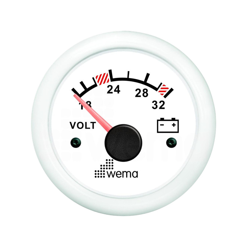 Wskaźnik napięcia 24 V 52 mm biały Wema