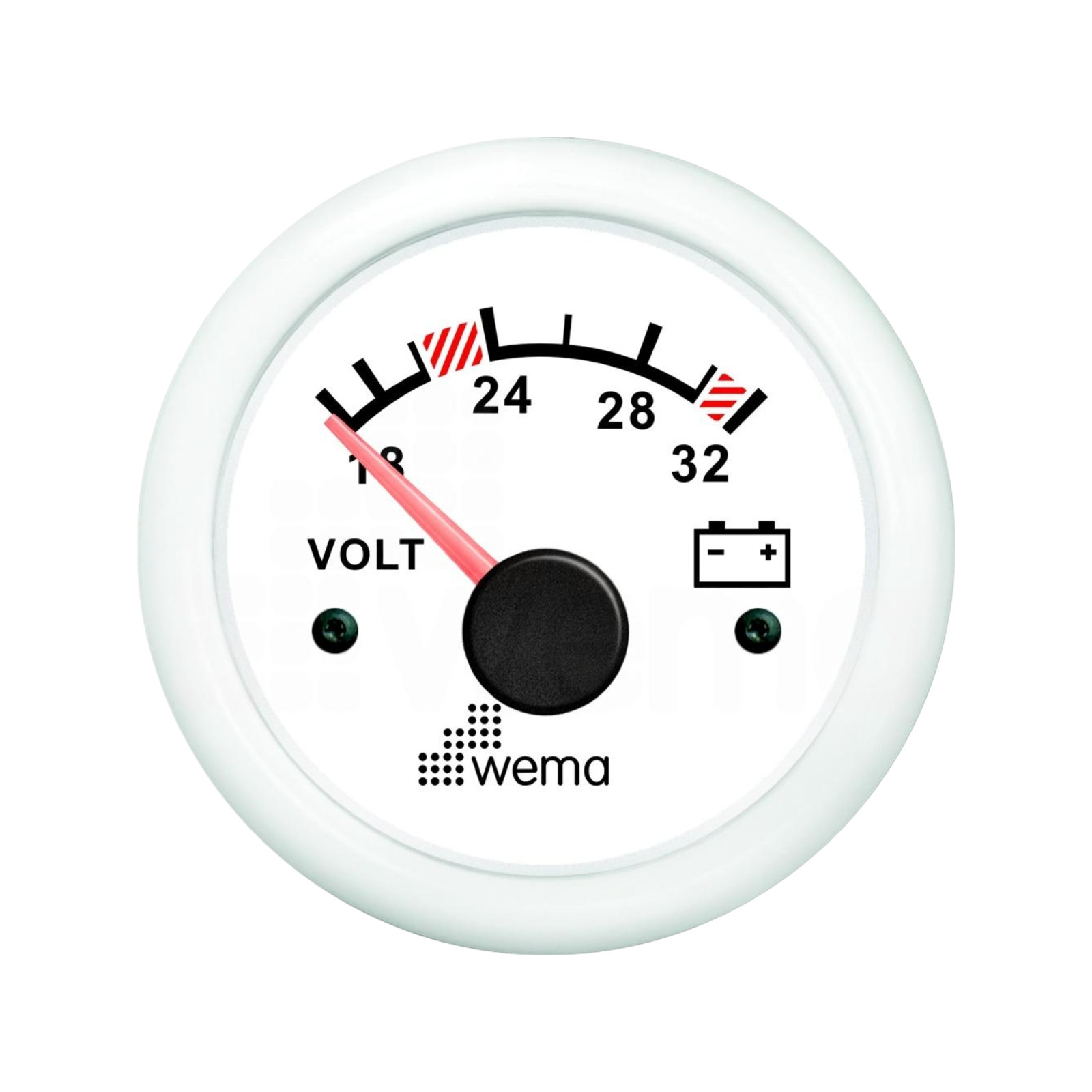 Wskaźnik napięcia 24 V 52 mm biały Wema