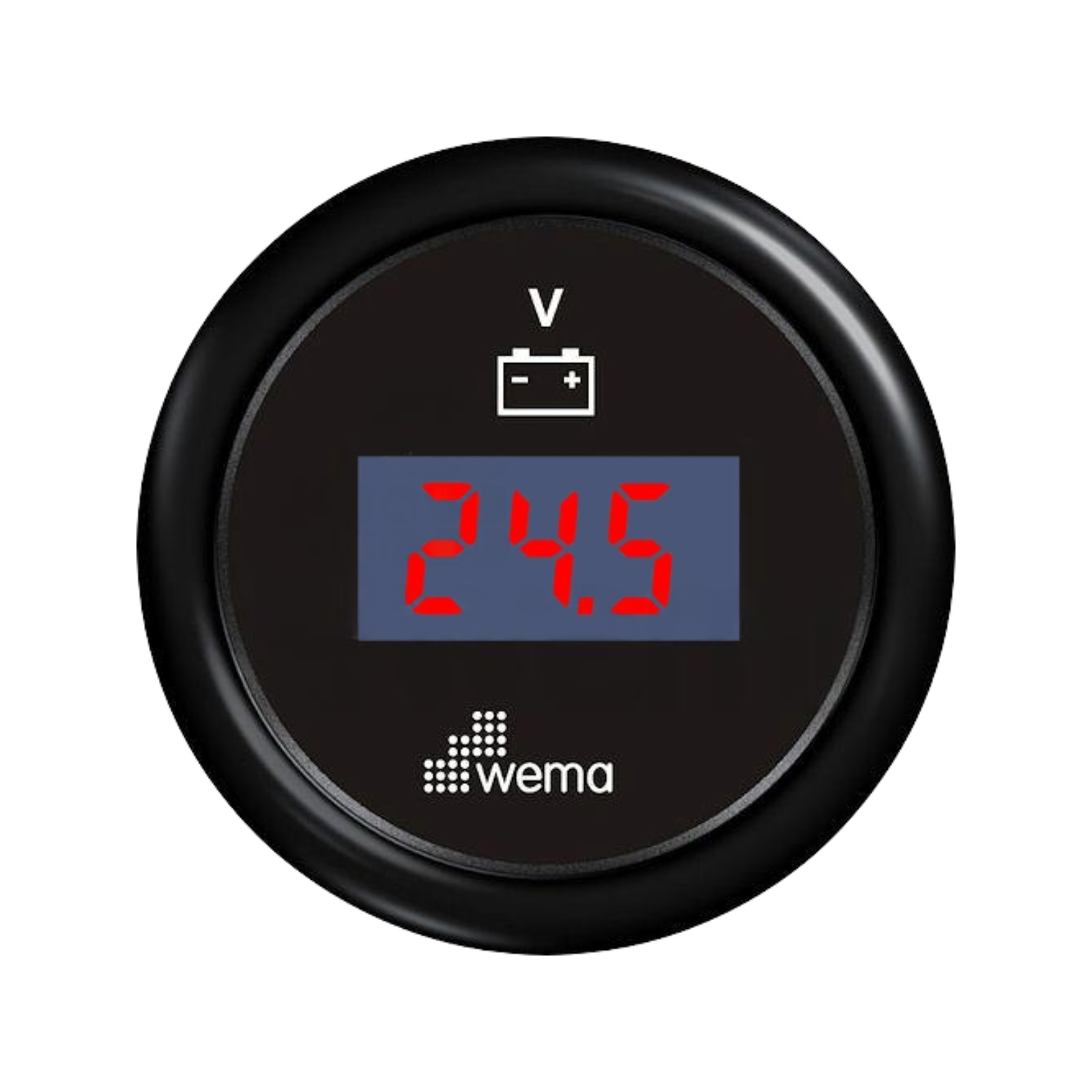 Cyfrowy wskaźnik napięcia 8-32 V 52 mm czarny Wema