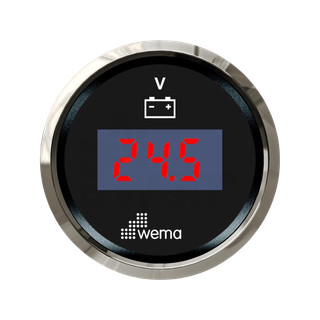 Cyfrowy wskaźnik napięcia 8-32 V 52 mm srebrno-czarny Wema