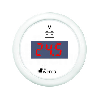 Cyfrowy wskaźnik napięcia 8-32 V 52 mm biały Wema